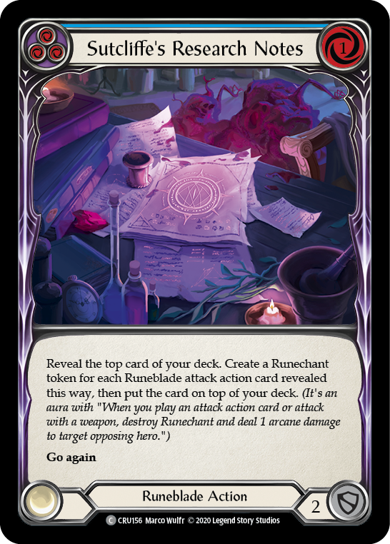 Sutcliffe's Research Notes (Blue) (CRU156) [Crucible of War]