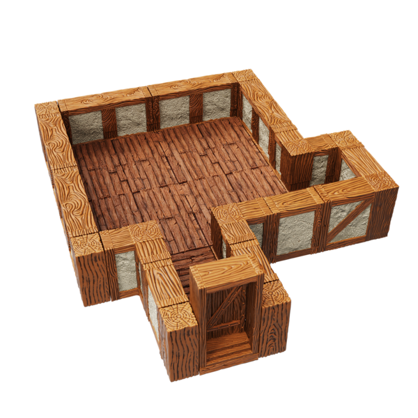 WarLock Tiles: Expansion Pack - 1 in Town & Village Straight Walls