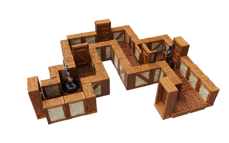 WarLock Tiles: Expansion Pack - 1 in Town & Village Straight Walls