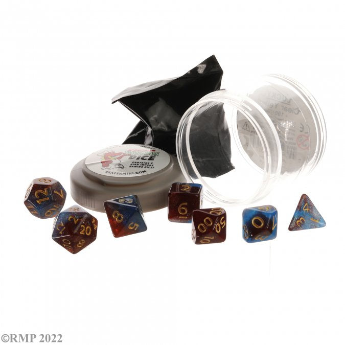 Pizza Dungeon Dice: Boss Dice - Red & Blue Nebula
