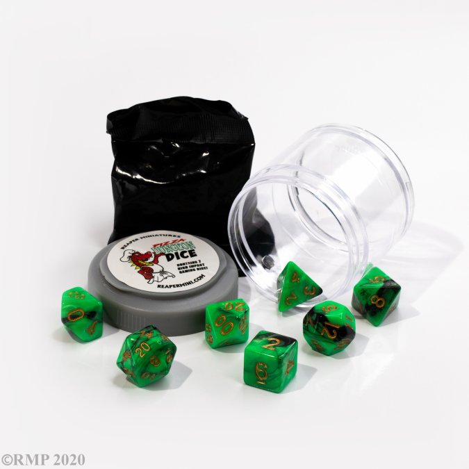 Pizza Dungeon Dice: Dual Dice - Yellow & Black