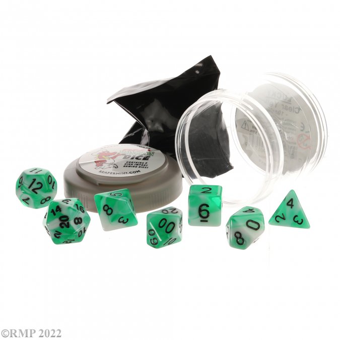 Pizza Dungeon Dice: Dual Dice - Teal and White