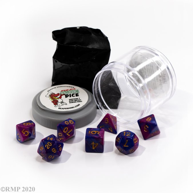 Pizza Dungeon Dice: Dual Dice - Purple & Blue