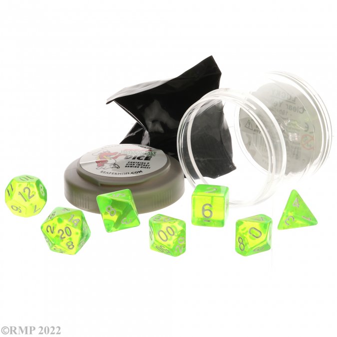 Pizza Dungeon Dice: Lucky Dice - Clear Neon Green
