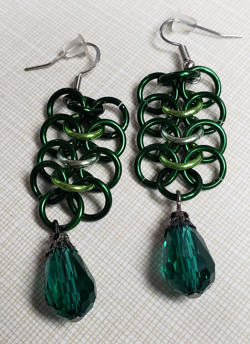 Green Dangle Earrings