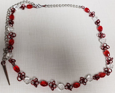 Red and White Beads Necklace