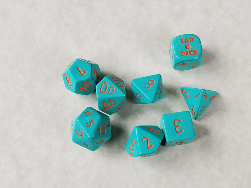 Lab Dice 4 Heavy: Poly Turquoise/Orange (CHX30039)