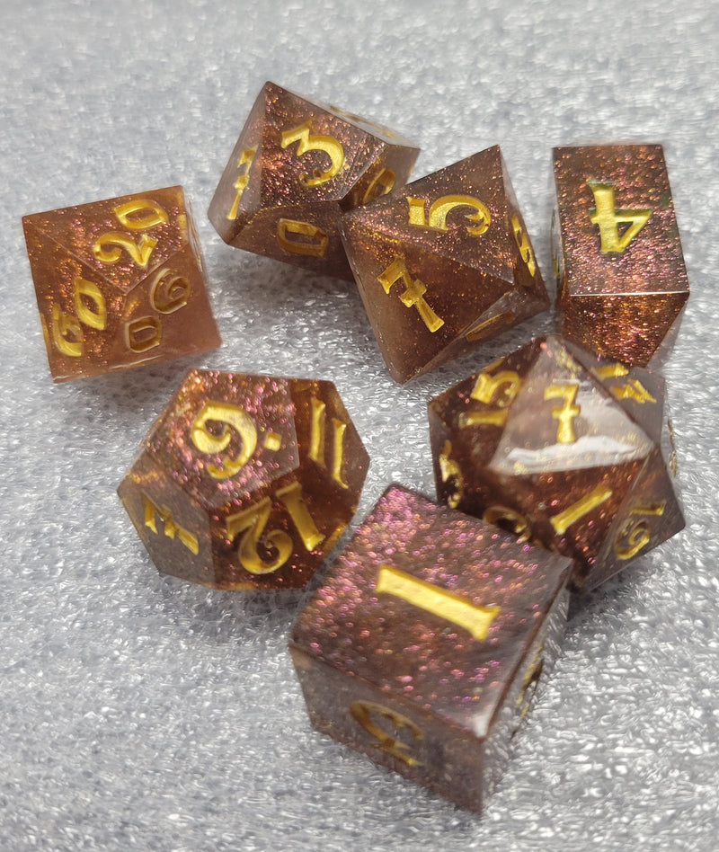 7 Piece Polhedral Set - Gold Rush