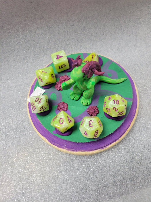 Dice Guardian - 7 Polyhedial Set - Green and Purple