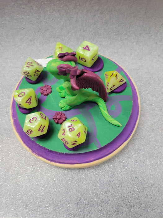 Dice Guardian - 7 Polyhedial Set - Green and Purple