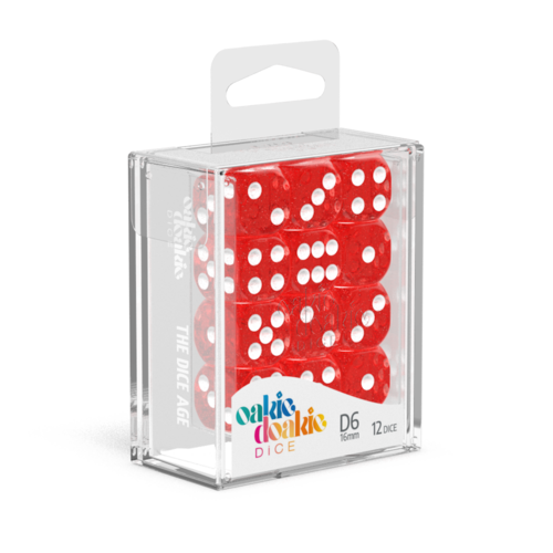 OAKIE DOAKIE DICE: D6 16MM SPECKLED RED (12CT)