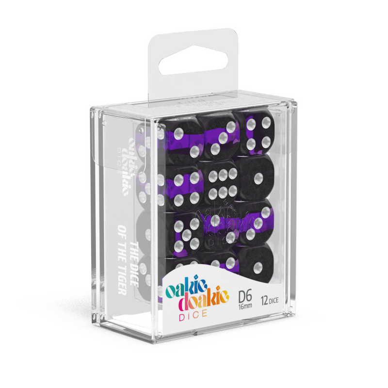OAKIE DOAKIE DICE: D6 16MM ENCLAVE - AMETHYST (12CT)