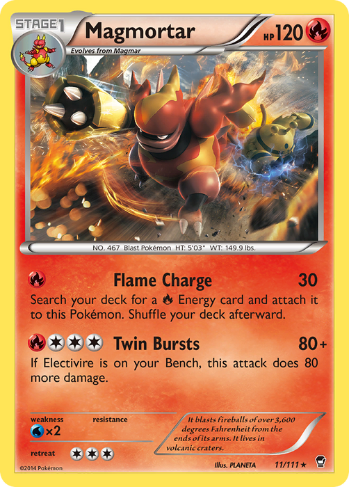 Magmortar (11/111) [XY: Furious Fists]