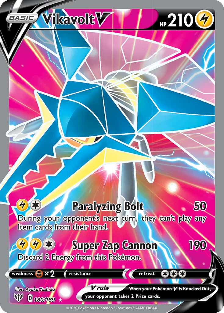 Vikavolt V (Full Art) (180/189) [SWSH03: Darkness Ablaze]