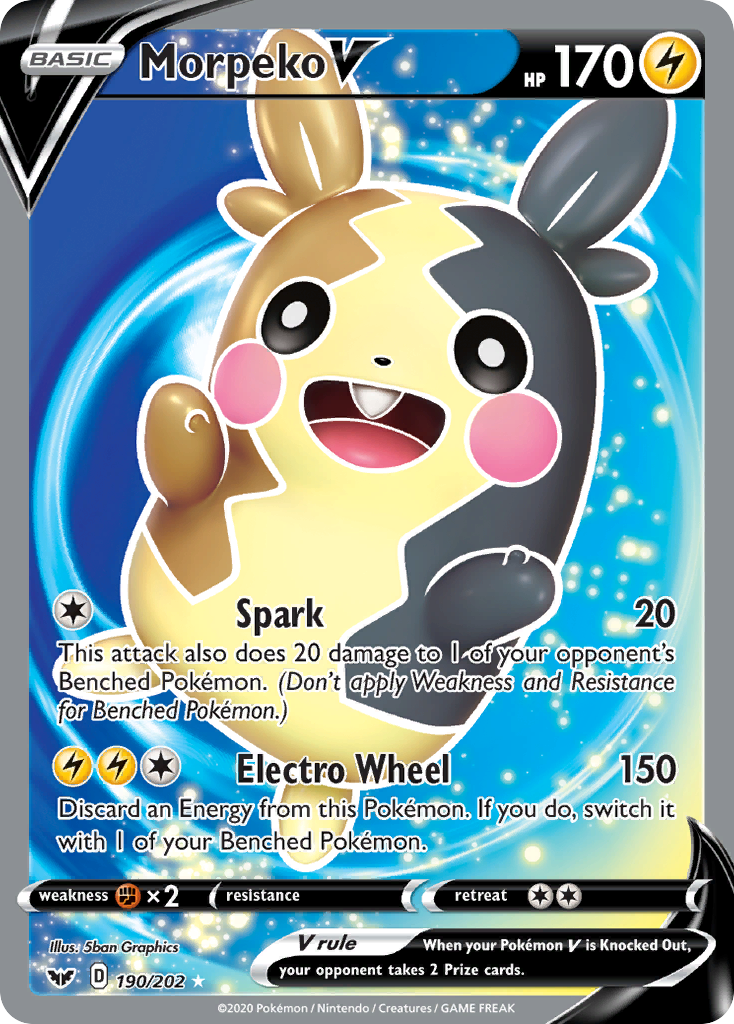 Morpeko V (Full Art) (190/202) [SWSH01: Sword & Shield Base Set]