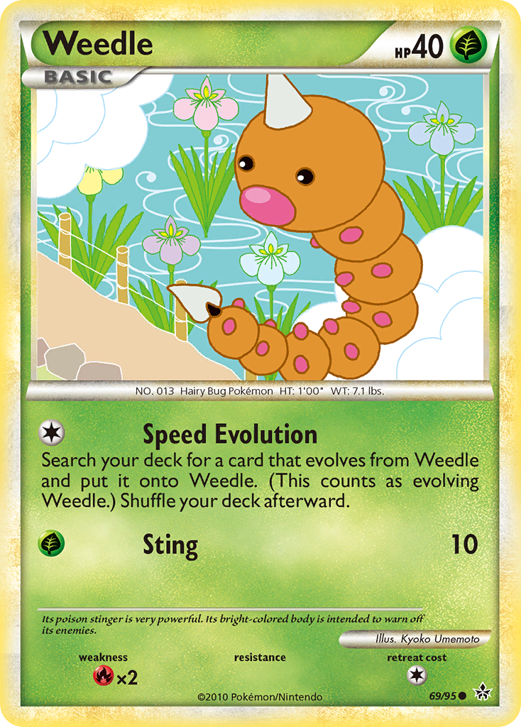 Weedle (69/95) [HeartGold & SoulSilver: Unleashed]