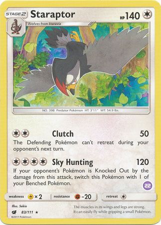 Staraptor (22) (83/111) [SM Trainer Kit: Alolan Sandslash & Alolan Ninetales]
