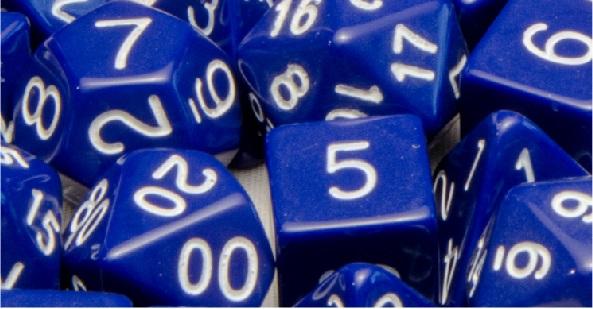 7 Count Opaque Dark Blue w/ White Numbers