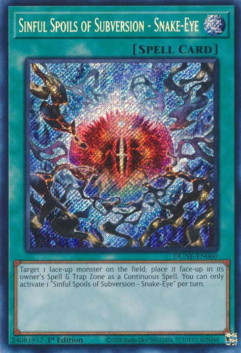 Sinful Spoils of Subversion - Snake-Eye (DUNE-EN060) [Duelist Nexus]