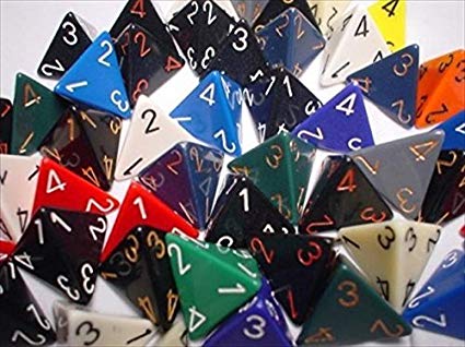 Opaque: D4 Poly Assorted Dice