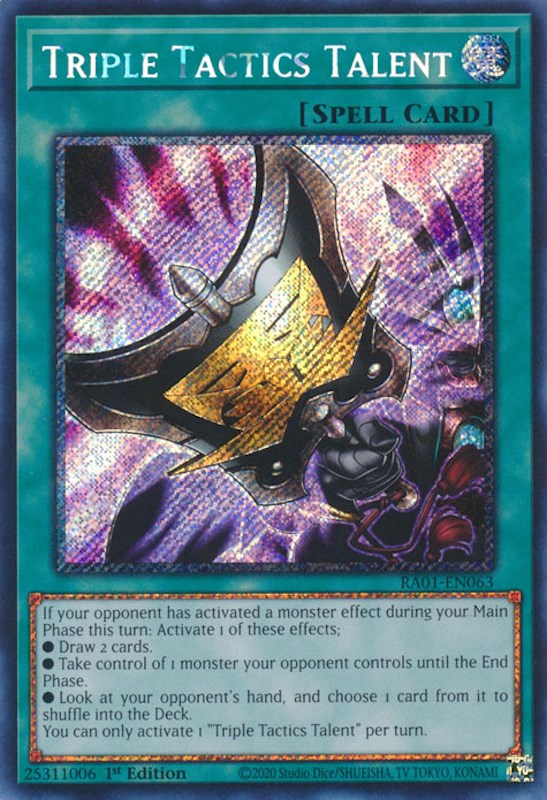 Triple Tactics Talent (Platinum Secret Rare) (RA01-EN063) [25th Anniversary Rarity Collection]