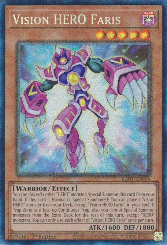 Vision HERO Faris (PCR) (RA01-EN004) [25th Anniversary Rarity Collection]