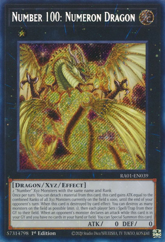 Number 100: Numeron Dragon (Secret Rare) (RA01-EN039) [25th Anniversary Rarity Collection]