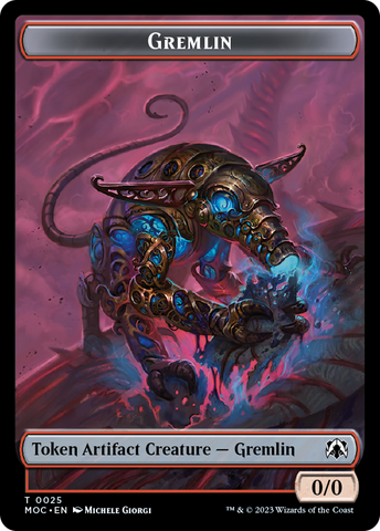 Treasure // Gremlin Double-Sided Token [March of the Machine Commander Tokens]