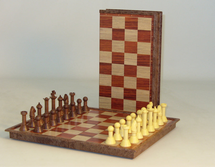 Chess: Wood-tone Folding Magnetic Chess, 11`