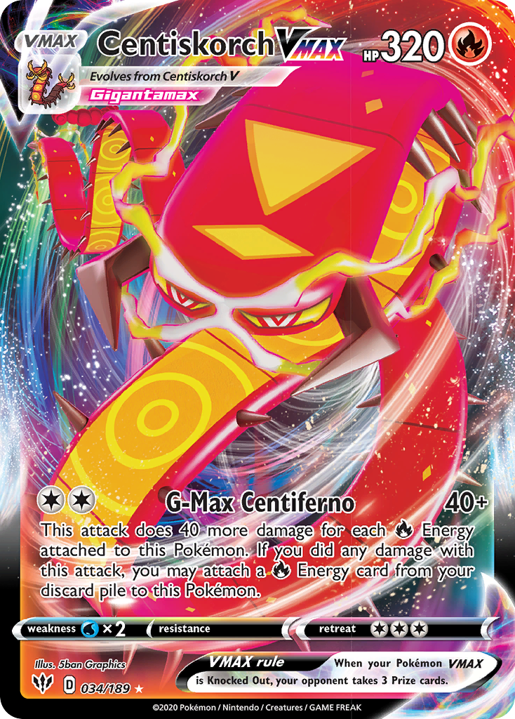Centiskorch VMAX (034/189) [SWSH03: Darkness Ablaze]