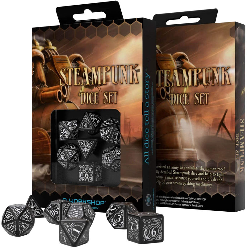 Steampunk Dice Set Black/White (7)