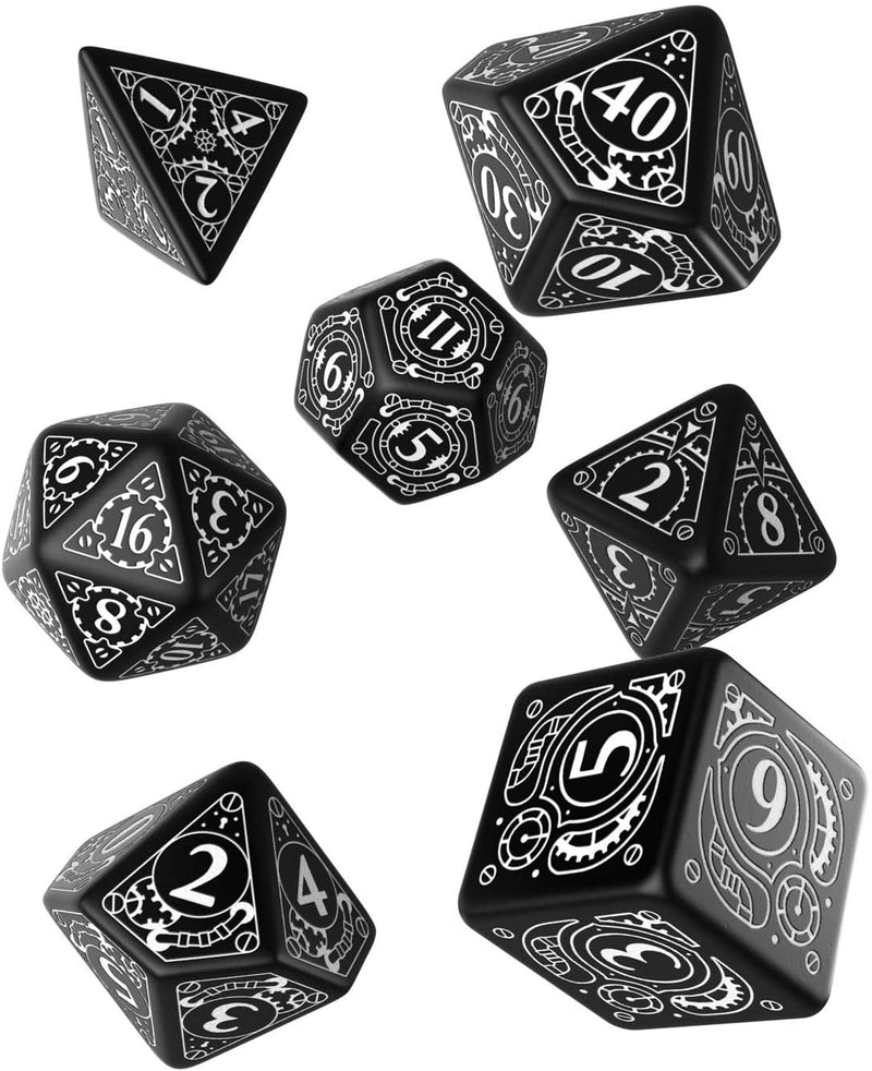 Steampunk Dice Set Black/White (7)