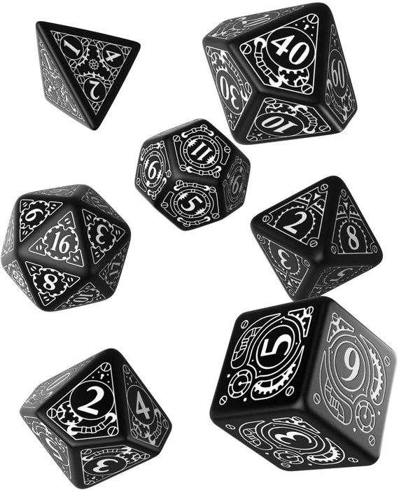 Steampunk Dice Set Black/White (7)