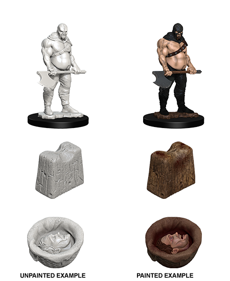 WizKids Deep Cuts Unpainted Miniatures: W6 Executioner & Chopping Block