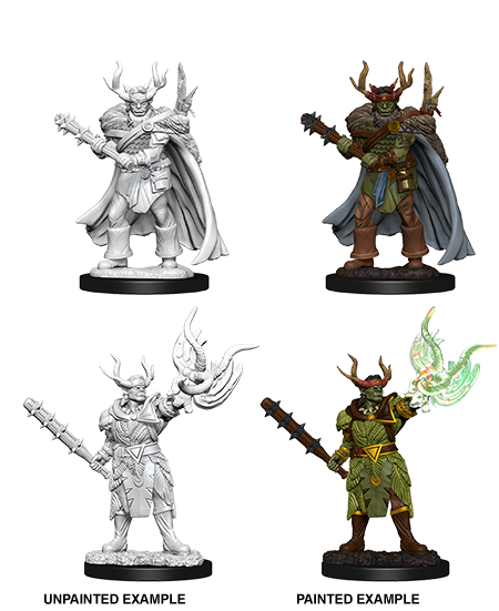 PATHFINDER: DEEP CUTS UNPAINTED MINIATURES -W10-MALE HALF-ORC DRUID