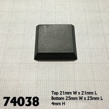 1" Square Plastic Flat Top Base (20)