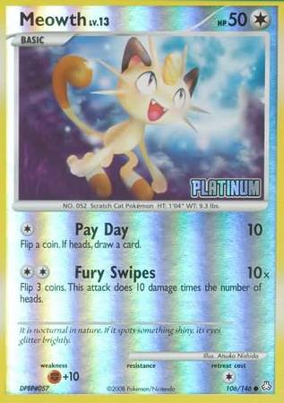 Meowth - 106/146 [Platinum] (106/146) [Burger King Promos]