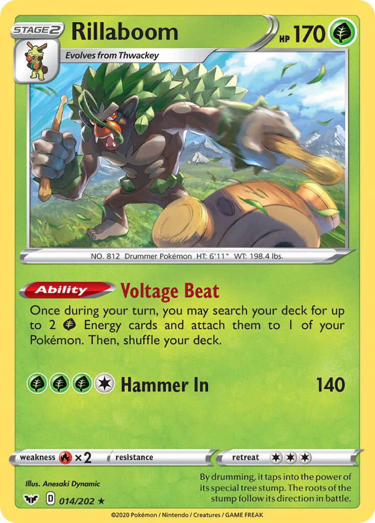 Rillaboom (014) (014/202) [SWSH01: Sword & Shield Base Set]