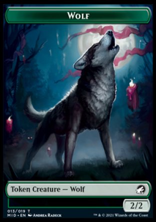 Wolf // Spirit Double-Sided Token [Innistrad: Midnight Hunt Tokens]