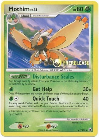 Mothim - 42/100 (Prerelease) (42/100) [Diamond and Pearl Promos]