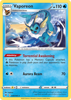 Vaporeon (030/185) [SWSH04: Vivid Voltage]