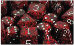 CHESSEX DICE:  7CT SPECKLED SILVER VOLCANO DICE SET (CHX 25344)