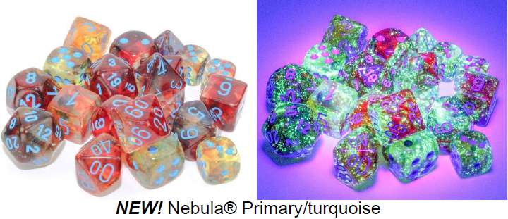Luminary Nebula Primary Dice w/ Turquoise Numbers