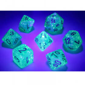 CHESSEX DICE: 7CT Borealis Polyhedral Dice Set Light Green/gold Lumminary (CHX 27575)
