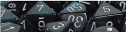 CHESSEX DICE: D6 -- 16MM BOREALIS DICE, SMOKE/SILVER, 12CT (CHX27628)