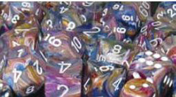 CHESSEX DICE: D6 -- 16MM FESTIVE DICE, CAROUSEL/WHITE, 12CT (CHX27640)