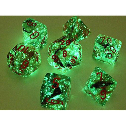 CHESSEX LAB DICE 4 NEBULA: POLY COPPER MATRIX/ORANGE LUMINARY 7CT (CHX30040)