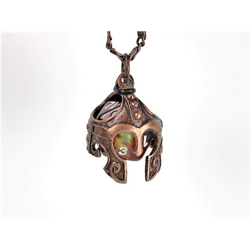 CHESSEX DICE: DICE HOLDER JEWELRY: HELMET PENDANT D20 - OLD COPPER FINISH (CHX53007)