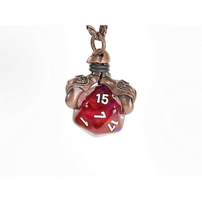 CHESSEX DICE: DICE HOLDER JEWELRY: TALON PENDANT D20 - OLD COPPER FINISH (CHX53014)