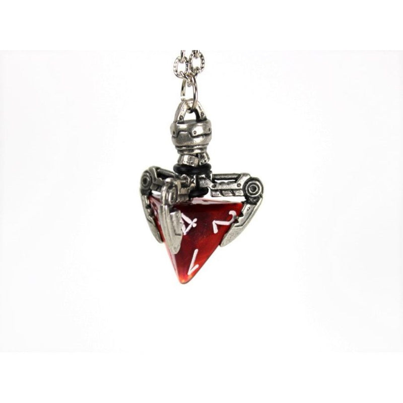 CHESSEX DICE: DICE HOLDER JEWELRY: TEKNO CLAW PENDANT D4 - OLD SILVER FINISH (CHX53108)